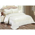luxury wedding quilted bedspreads set with lace,high quality